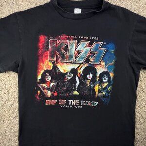 Kiss End Of The Road Final Tour T Shirt Size Medium Black Short Sleeve Mishi